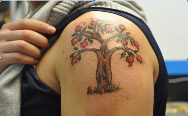 pomegranate tree tattoo