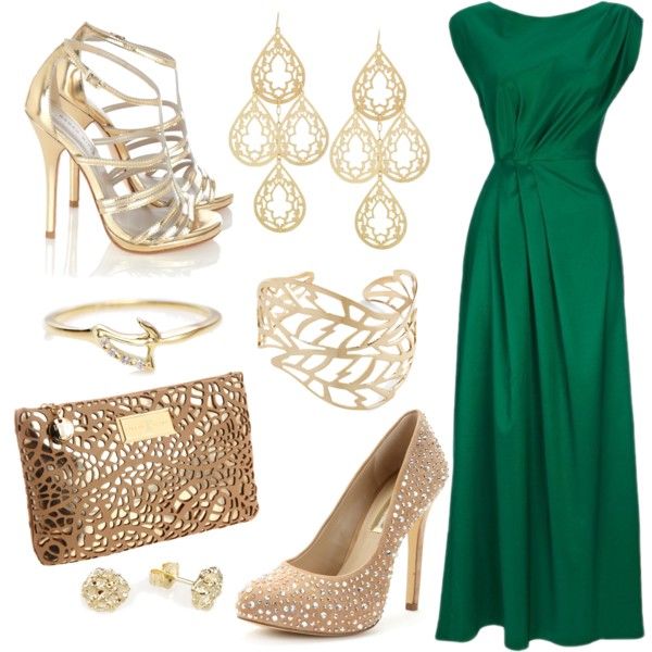 Emerald green dress accessories